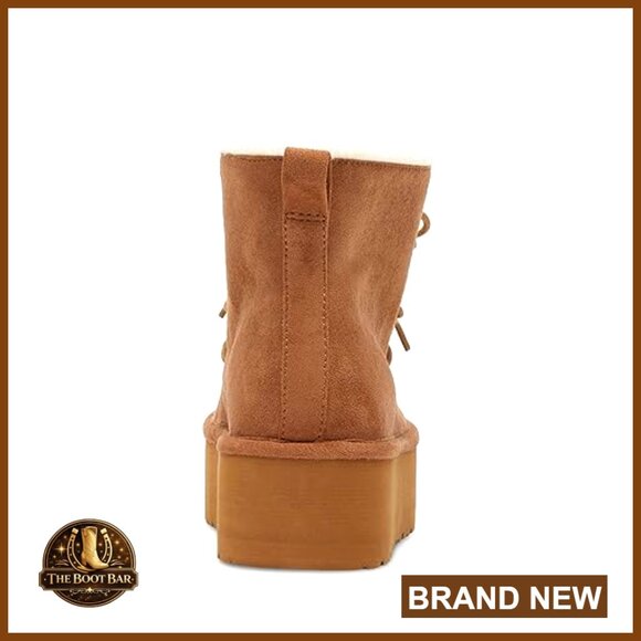 Lace-Up Ankle Boots with Faux Fur Lining, Women's Size - Picture 3 of 6